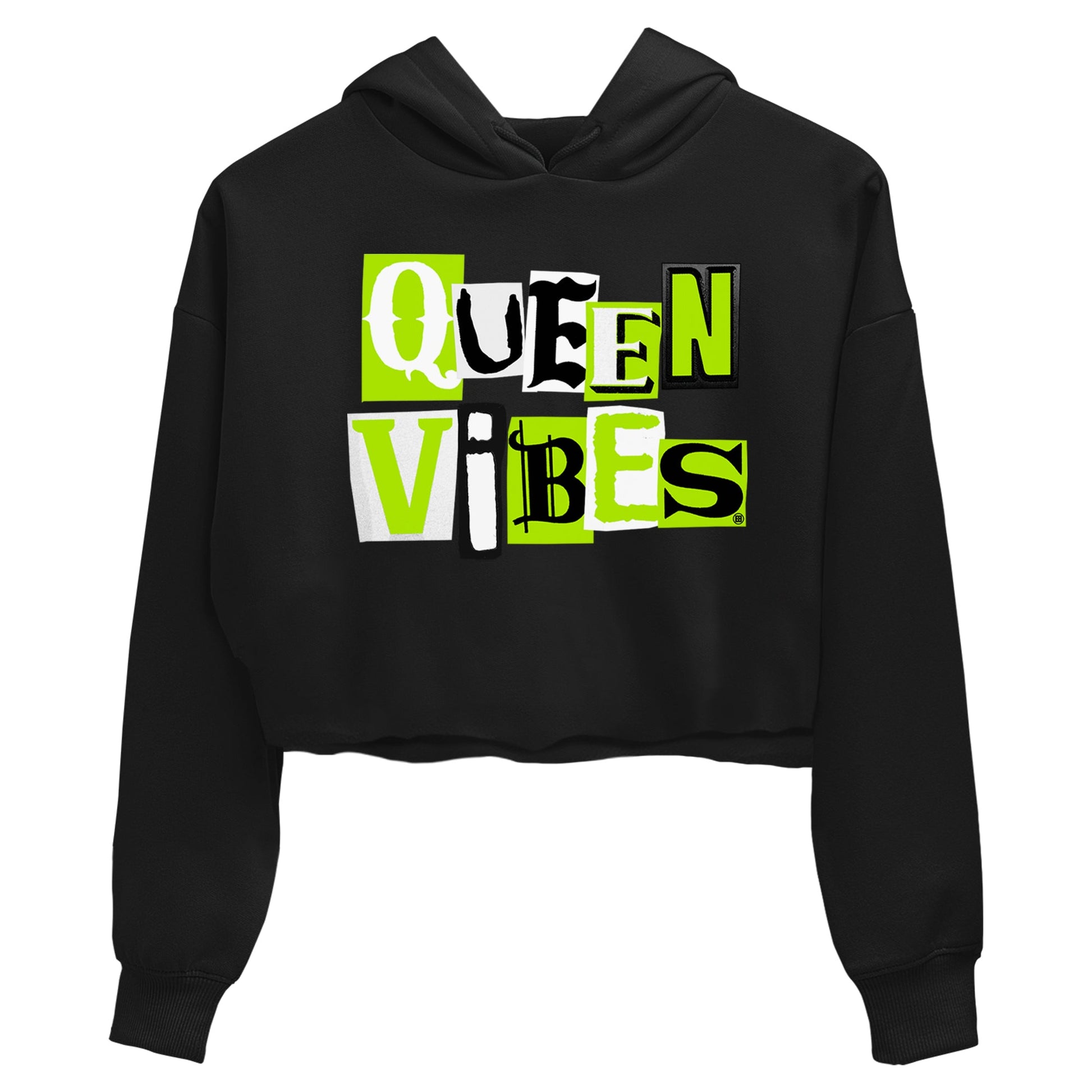 Foams One Black Volt best t shirts to wear with jordans Queen Vibes sneaker match tees Air Foamposite One Black Volt match shoes to clothes SNRT Sneaker Tees unisex cotton Black 2 crop tee