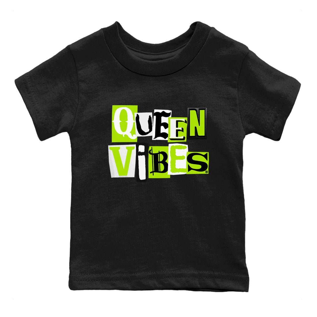 Foams One Black Volt best t shirts to wear with jordans Queen Vibes sneaker match tees Air Foamposite One Black Volt match shoes to clothes SNRT Sneaker Tees Youth Baby Black 2 tee