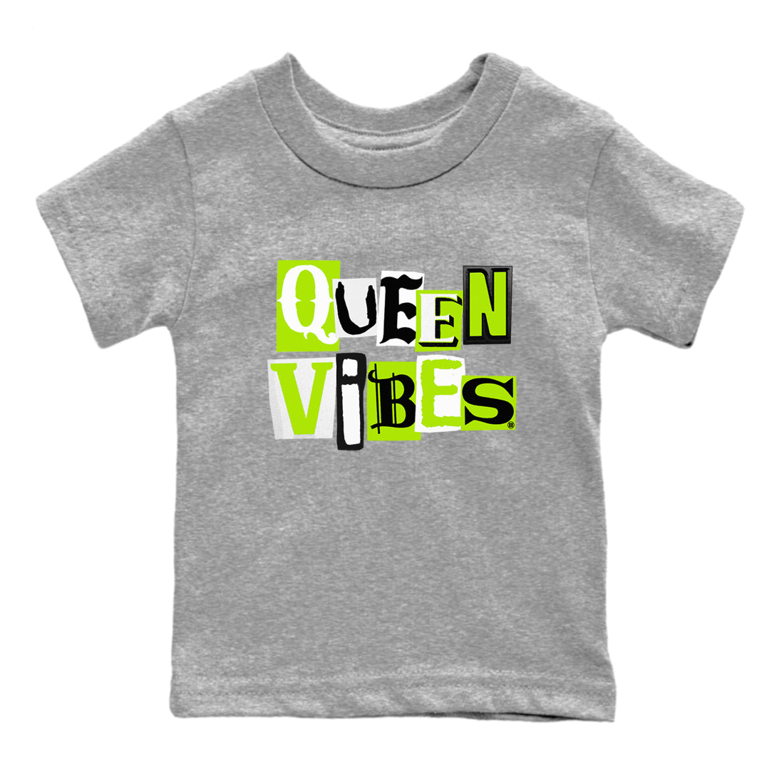 Foams One Black Volt best t shirts to wear with jordans Queen Vibes sneaker match tees Air Foamposite One Black Volt match shoes to clothes SNRT Sneaker Tees Youth Baby Heather Grey 2 tee