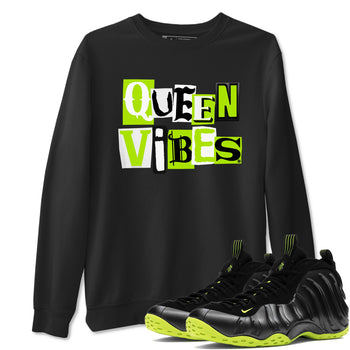 Foams One Black Volt best t shirts to wear with jordans Queen Vibes sneaker match tees Air Foamposite One Black Volt match shoes to clothes SNRT Sneaker Tees unisex cotton Black 1 shirts