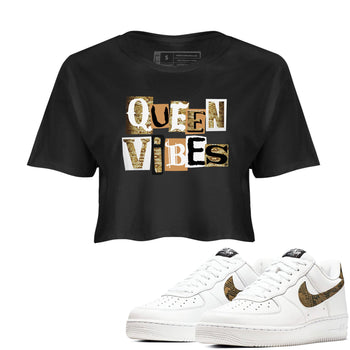 Air Force 1 Ivory Snake shirt to match jordans Queen Vibes sneaker tees Air Force 1 Ivory Snake SNRT Sneaker Release Tees Black 1 crop length shirt