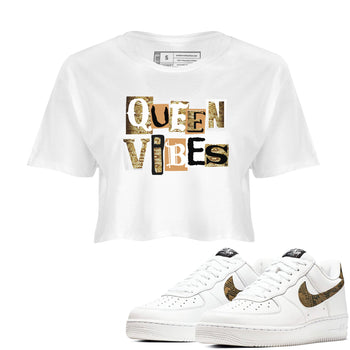 Air Force 1 Ivory Snake shirt to match jordans Queen Vibes sneaker tees Air Force 1 Ivory Snake SNRT Sneaker Release Tees White 1 crop length shirt
