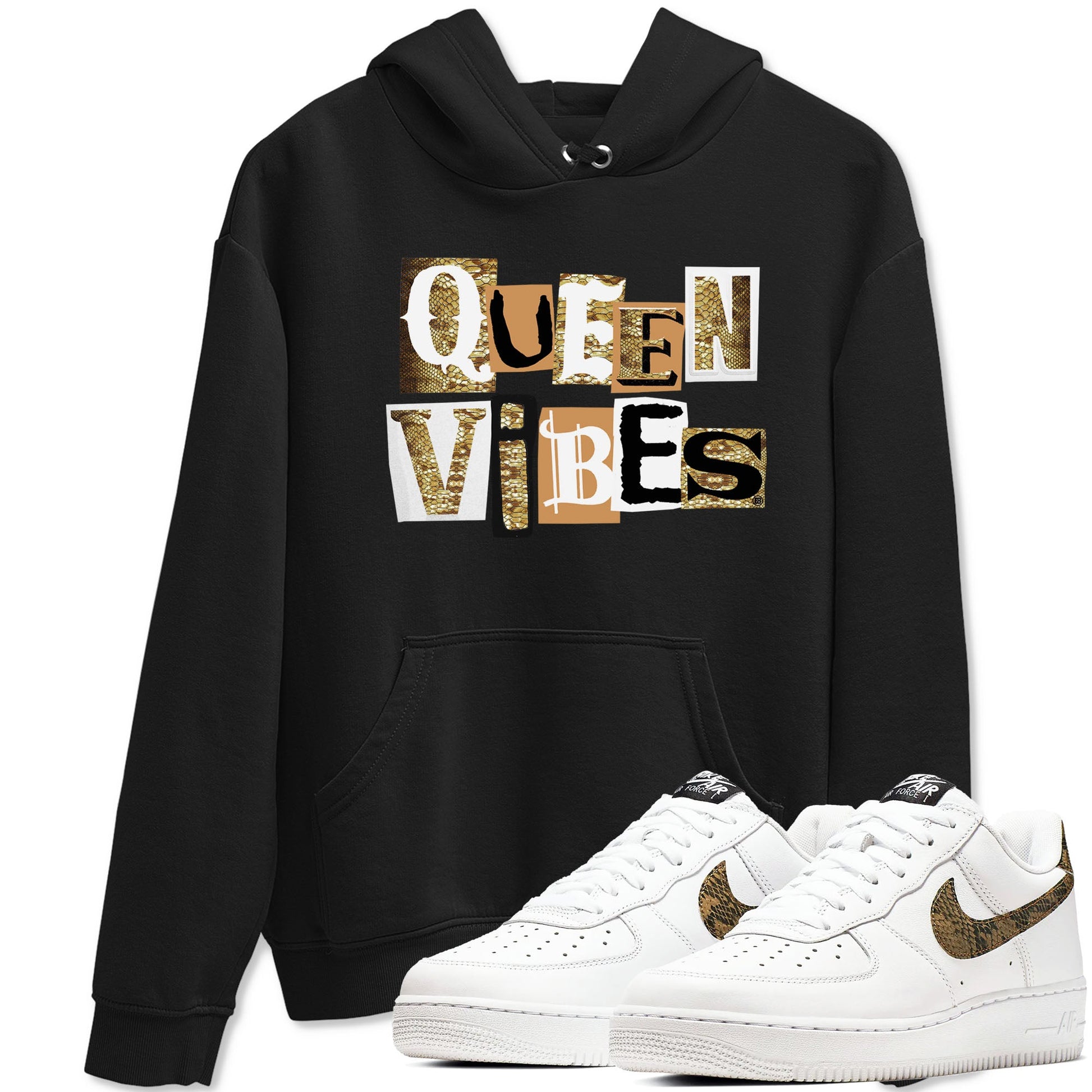 Air Force 1 Ivory Snake shirt to match jordans Queen Vibes sneaker tees Air Force 1 Ivory Snake SNRT Sneaker Release Tees unisex cotton Black 1 crew neck shirt