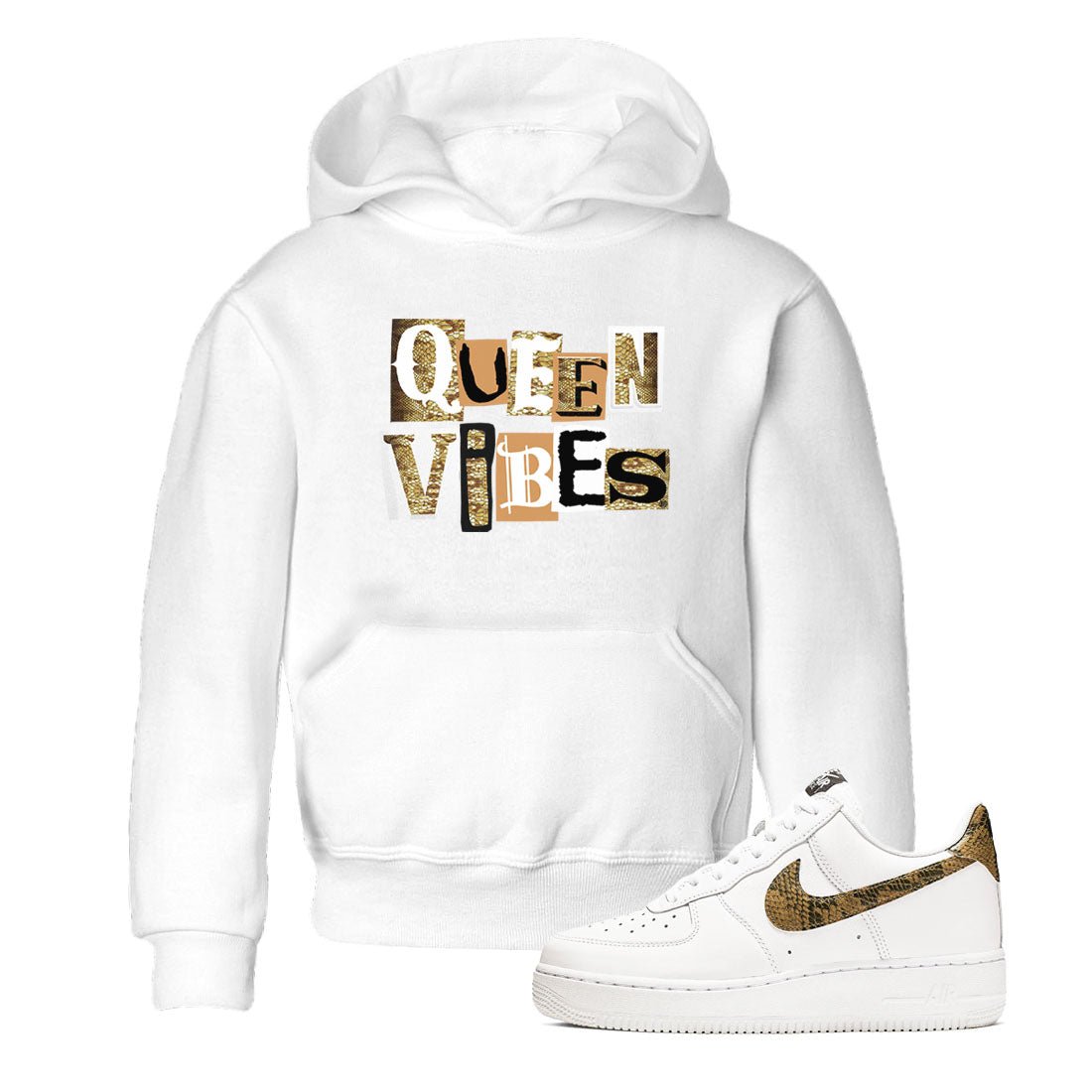 Air Force 1 Ivory Snake shirt to match jordans Queen Vibes sneaker tees Air Force 1 Ivory Snake SNRT sneaker release tees baby toddler White 1 cotton Shirt