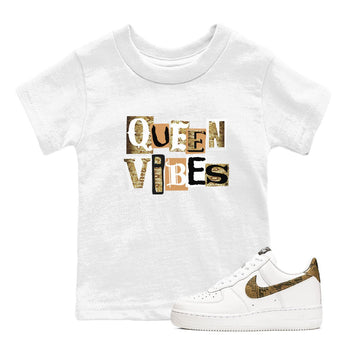Air Force 1 Ivory Snake shirt to match jordans Queen Vibes sneaker tees Air Force 1 Ivory Snake SNRT sneaker release tees baby toddler White 1 cotton Shirt