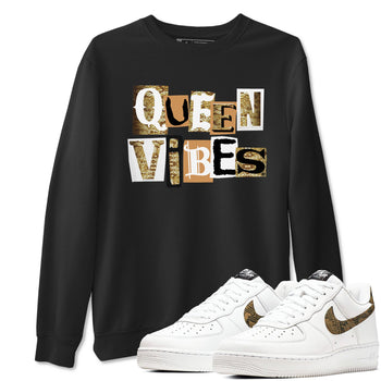 Air Force 1 Ivory Snake shirt to match jordans Queen Vibes sneaker tees Air Force 1 Ivory Snake SNRT Sneaker Release Tees unisex cotton Black 1 crew neck shirt