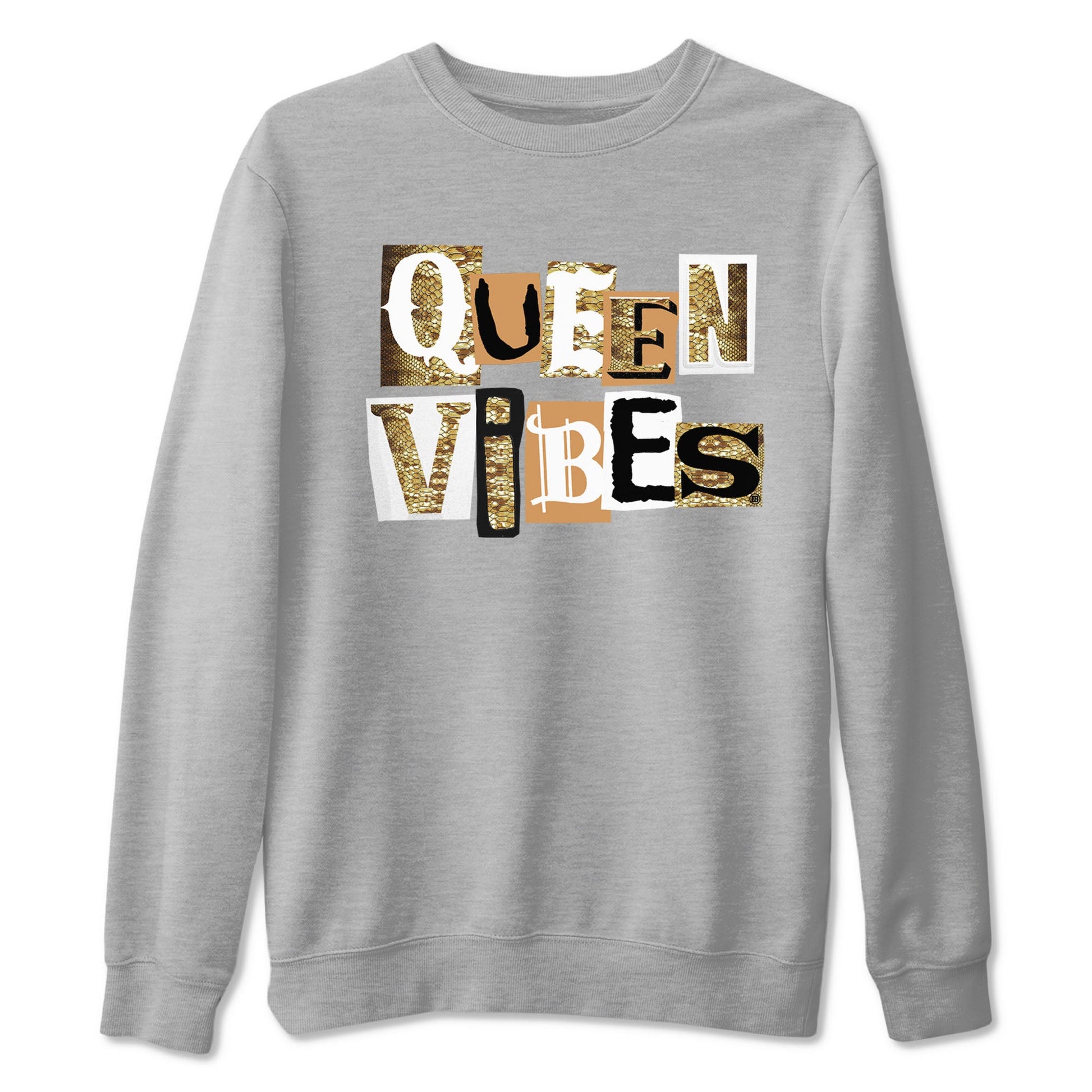 Air Force 1 Ivory Snake shirt to match jordans Queen Vibes sneaker tees Air Force 1 Ivory Snake SNRT Sneaker Release Tees unisex cotton Heather Grey 2 crew neck shirt