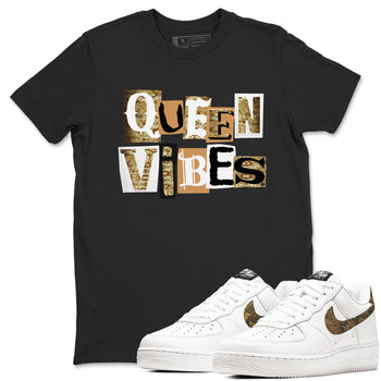 Air Force 1 Ivory Snake shirt to match jordans Queen Vibes sneaker tees Air Force 1 Ivory Snake SNRT Sneaker Release Tees unisex cotton Black 1 crew neck shirt