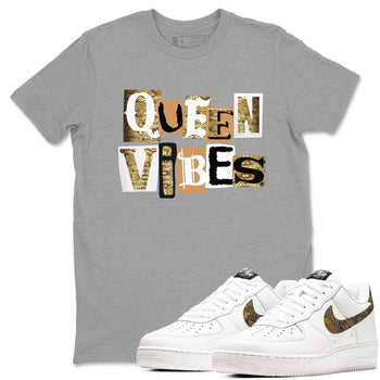 Air Force 1 Ivory Snake shirt to match jordans Queen Vibes sneaker tees Air Force 1 Ivory Snake SNRT Sneaker Release Tees unisex cotton Heather Grey 1 crew neck shirt