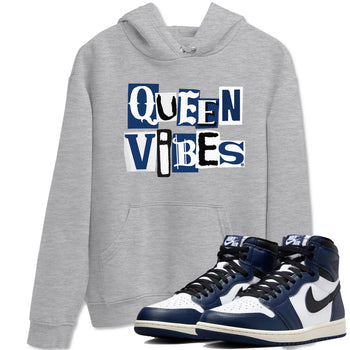 1s Midnight Navy shirts to match jordans Queen Vibes sneaker match tees Air Jordan 1 Midnight Navy match shoes to clothes SNRT Sneaker Tees unisex cotton Heather Grey 1 shirts