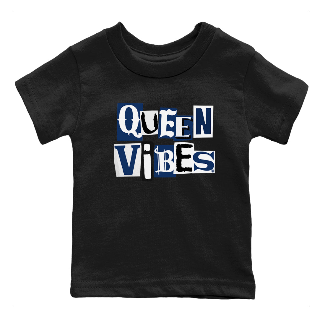 1s Midnight Navy shirts to match jordans Queen Vibes sneaker match tees Air Jordan 1 Midnight Navy match shoes to clothes SNRT Sneaker Tees Youth Baby Black 2 tee