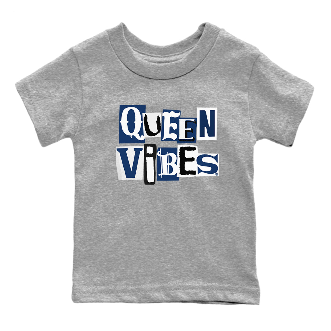 1s Midnight Navy shirts to match jordans Queen Vibes sneaker match tees Air Jordan 1 Midnight Navy match shoes to clothes SNRT Sneaker Tees Youth Baby Heather Grey 2 tee