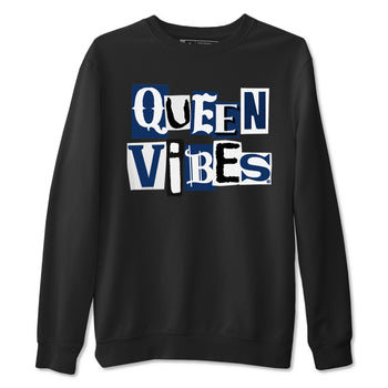 1s Midnight Navy shirts to match jordans Queen Vibes sneaker match tees Air Jordan 1 Midnight Navy match shoes to clothes SNRT Sneaker Tees unisex cotton Black 2 shirts