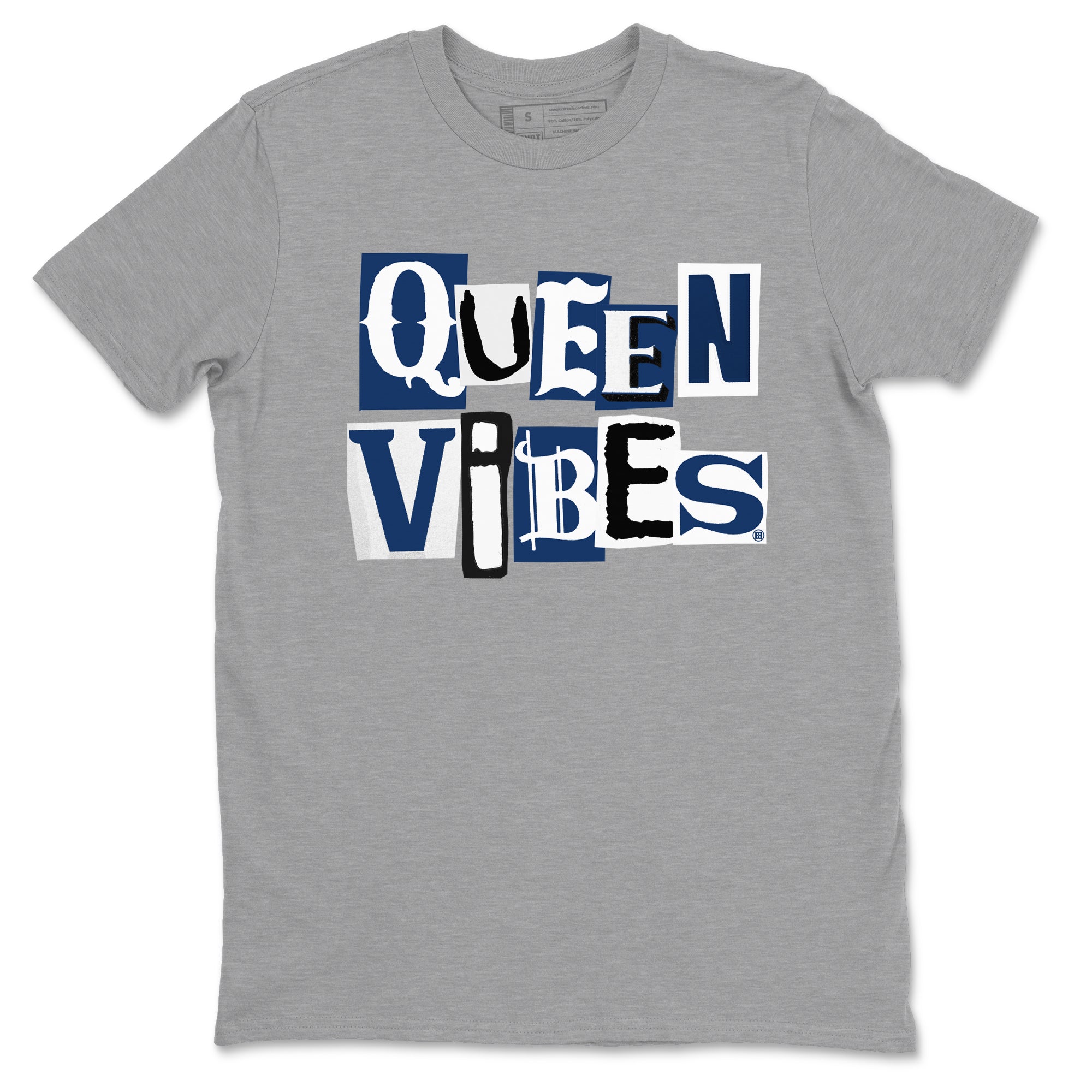 1s Midnight Navy shirts to match jordans Queen Vibes sneaker match tees Air Jordan 1 Midnight Navy match shoes to clothes SNRT Sneaker Tees unisex cotton Heather Grey 2 shirts