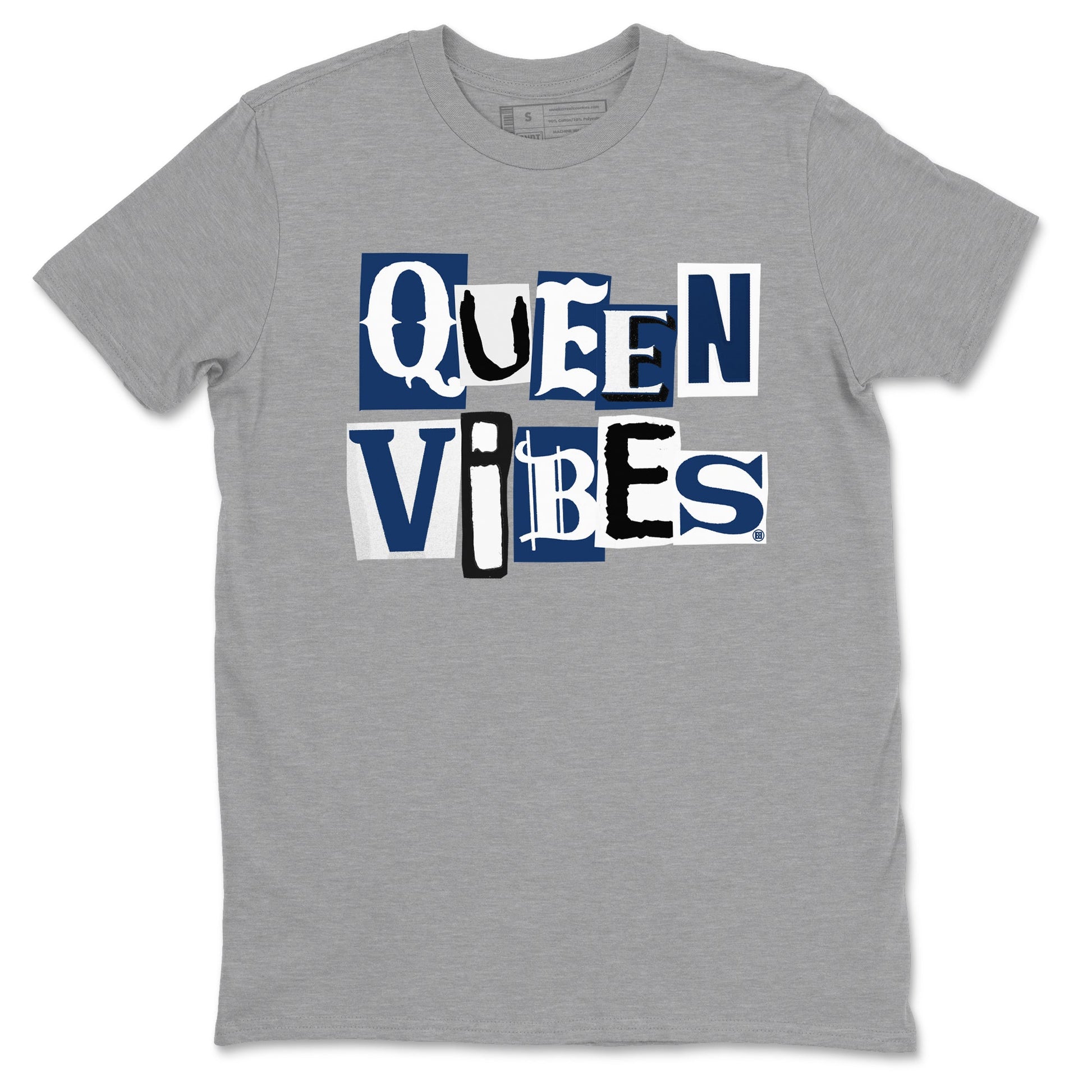 1s Midnight Navy shirts to match jordans Queen Vibes sneaker match tees Air Jordan 1 Midnight Navy match shoes to clothes SNRT Sneaker Tees unisex cotton Heather Grey 2 shirts