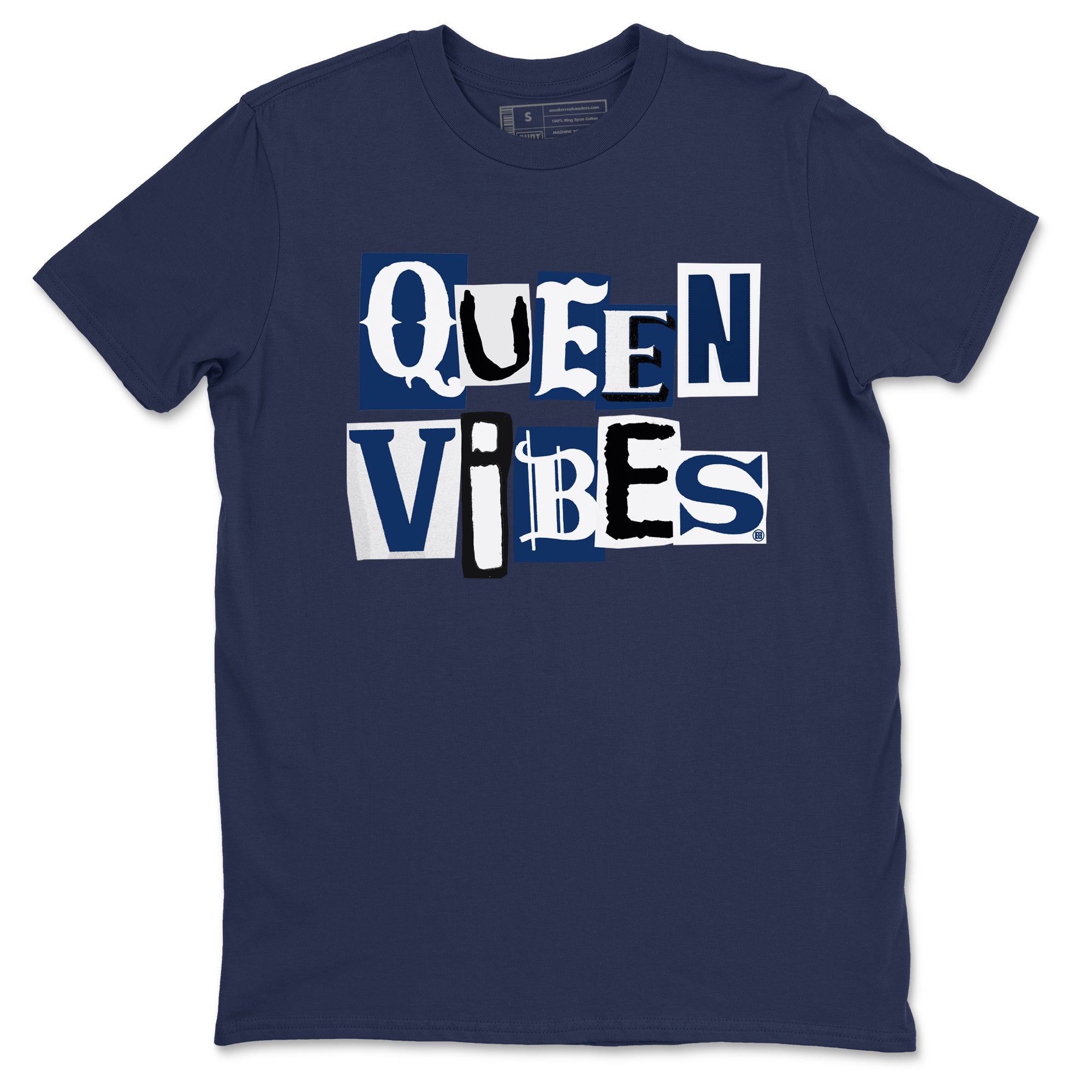 1s Midnight Navy shirts to match jordans Queen Vibes sneaker match tees Air Jordan 1 Midnight Navy match shoes to clothes SNRT Sneaker Tees unisex cotton Navy 2 shirts