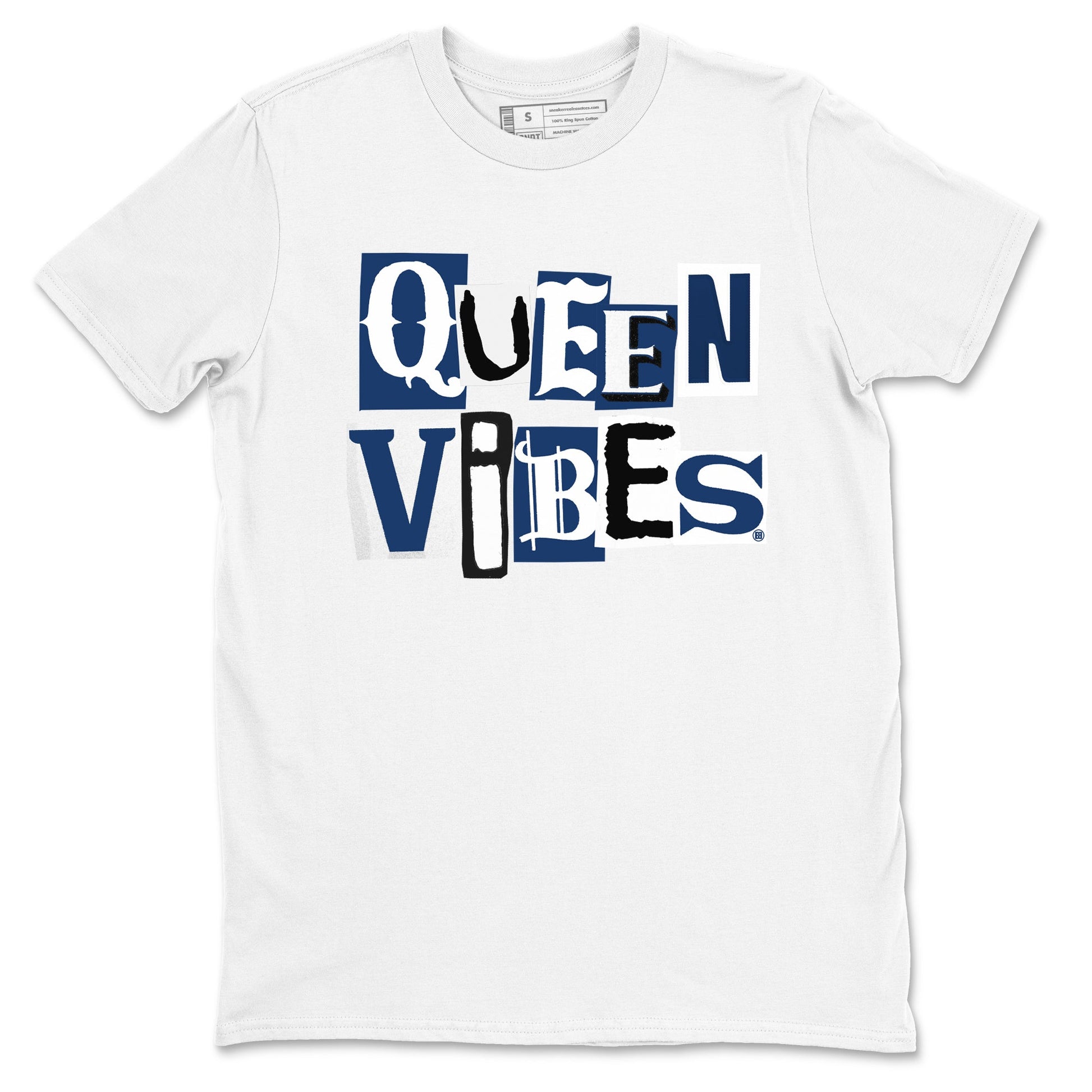 1s Midnight Navy shirts to match jordans Queen Vibes sneaker match tees Air Jordan 1 Midnight Navy match shoes to clothes SNRT Sneaker Tees unisex cotton White 2 shirts
