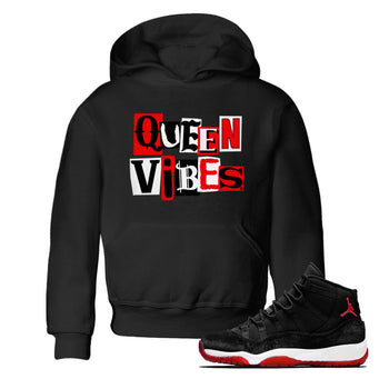 11s Bred Velvet shirts to match jordans Queen Vibes sneaker match tees Air Jordan 11 Retro Bred Velvet match shoes to clothes SNRT Sneaker Tees Youth Baby Black 1 tee