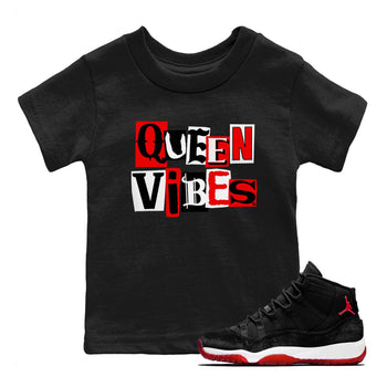 11s Bred Velvet shirts to match jordans Queen Vibes sneaker match tees Air Jordan 11 Retro Bred Velvet match shoes to clothes SNRT Sneaker Tees Youth Baby Black 1 tee