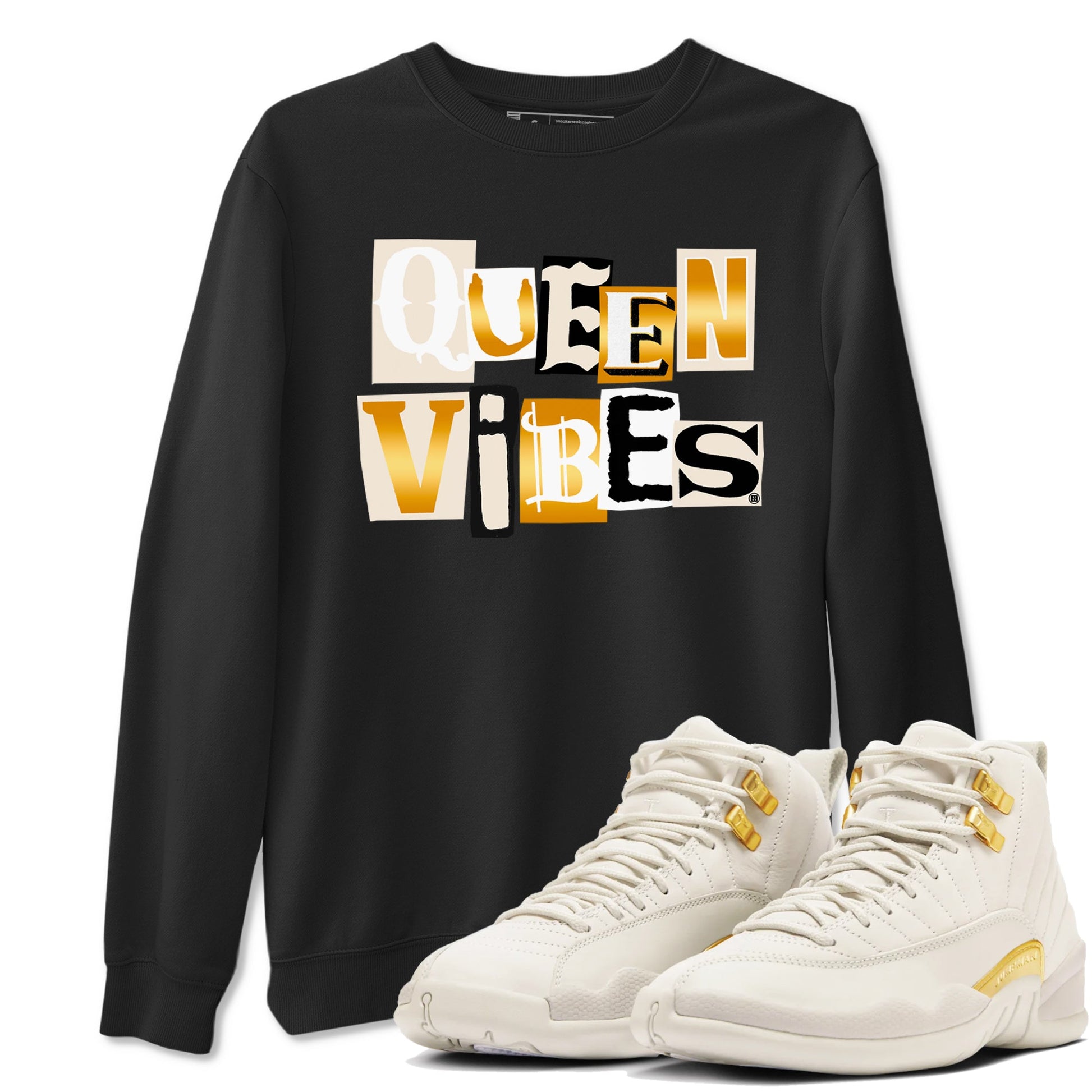 12s Phantom shirts to match jordans Queen Vibes sneaker match tees Air Jordan 12 WMNS Phantom match shoes to clothes SNRT Sneaker Tees unisex cotton Black 1 shirts