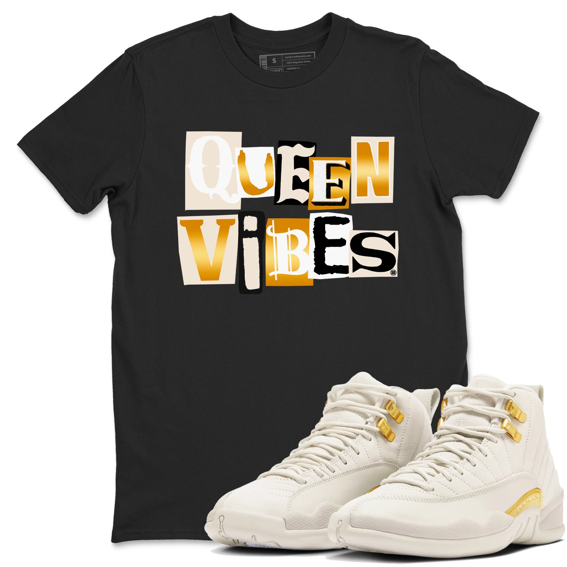 12s Phantom shirts to match jordans Queen Vibes sneaker match tees Air Jordan 12 WMNS Phantom match shoes to clothes SNRT Sneaker Tees unisex cotton Black 1 shirts