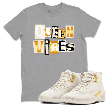 12s Phantom shirts to match jordans Queen Vibes sneaker match tees Air Jordan 12 WMNS Phantom match shoes to clothes SNRT Sneaker Tees unisex cotton Heather Grey 1 shirts