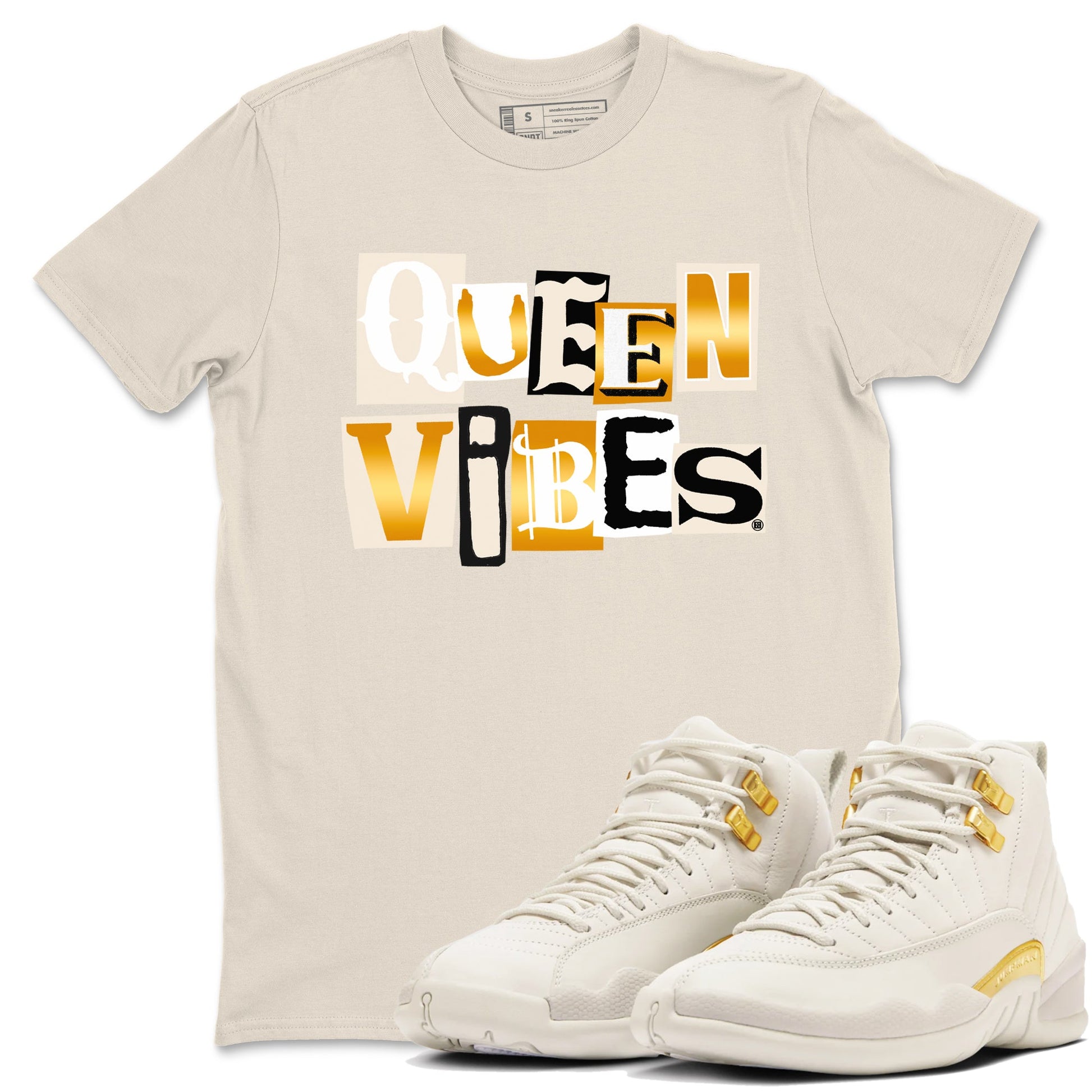 12s Phantom shirts to match jordans Queen Vibes sneaker match tees Air Jordan 12 WMNS Phantom match shoes to clothes SNRT Sneaker Tees unisex cotton Natural 1 shirts