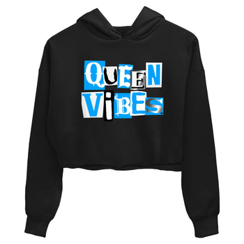 Queen Vibes womens crop tee made to vibe with the Air Jordan 12 White and University Blue sneakers — the perfect match in Black 2.