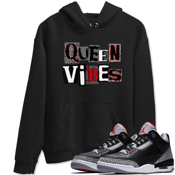 3s Black Cement shirts to match jordans Queen Vibes sneaker match tees Jordan 3 Retro Black Cement SNRT Sneaker Release Tees unisex cotton Black 1 crew neck shirts