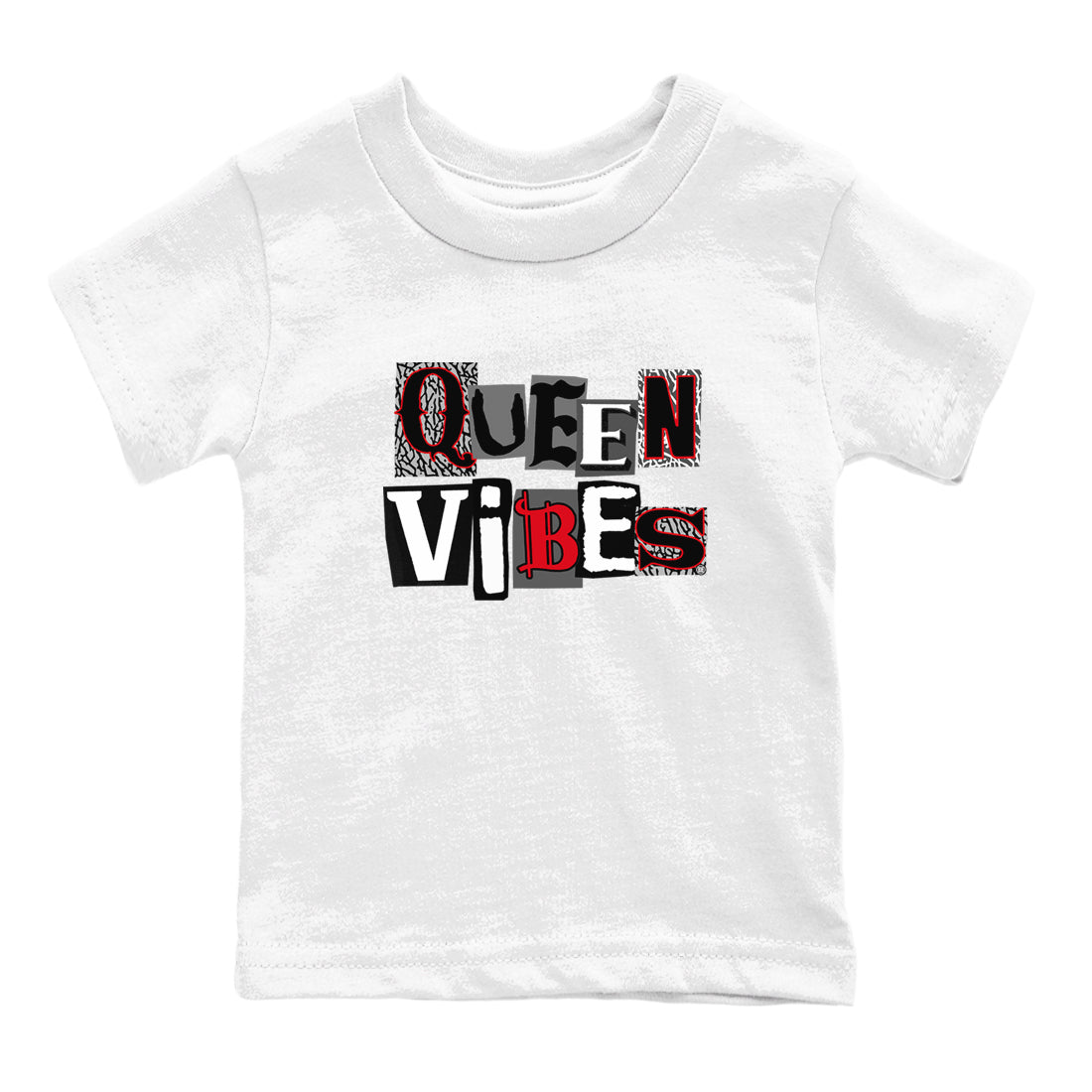 3s Black Cement shirts to match jordans Queen Vibes sneaker match tees Jordan 3 Retro Black Cement SNRT Sneaker Release Tees Youth Baby White 2 crew neck shirts