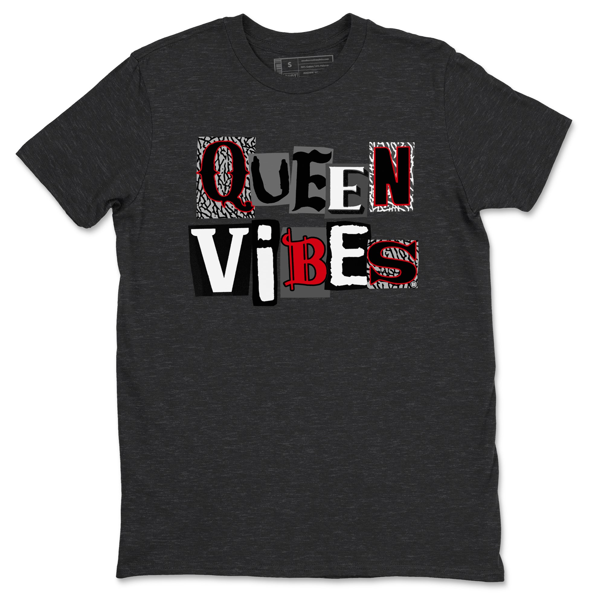 3s Black Cement shirts to match jordans Queen Vibes sneaker match tees Jordan 3 Retro Black Cement SNRT Sneaker Release Tees unisex cotton Charcoal Heather 2 crew neck shirts