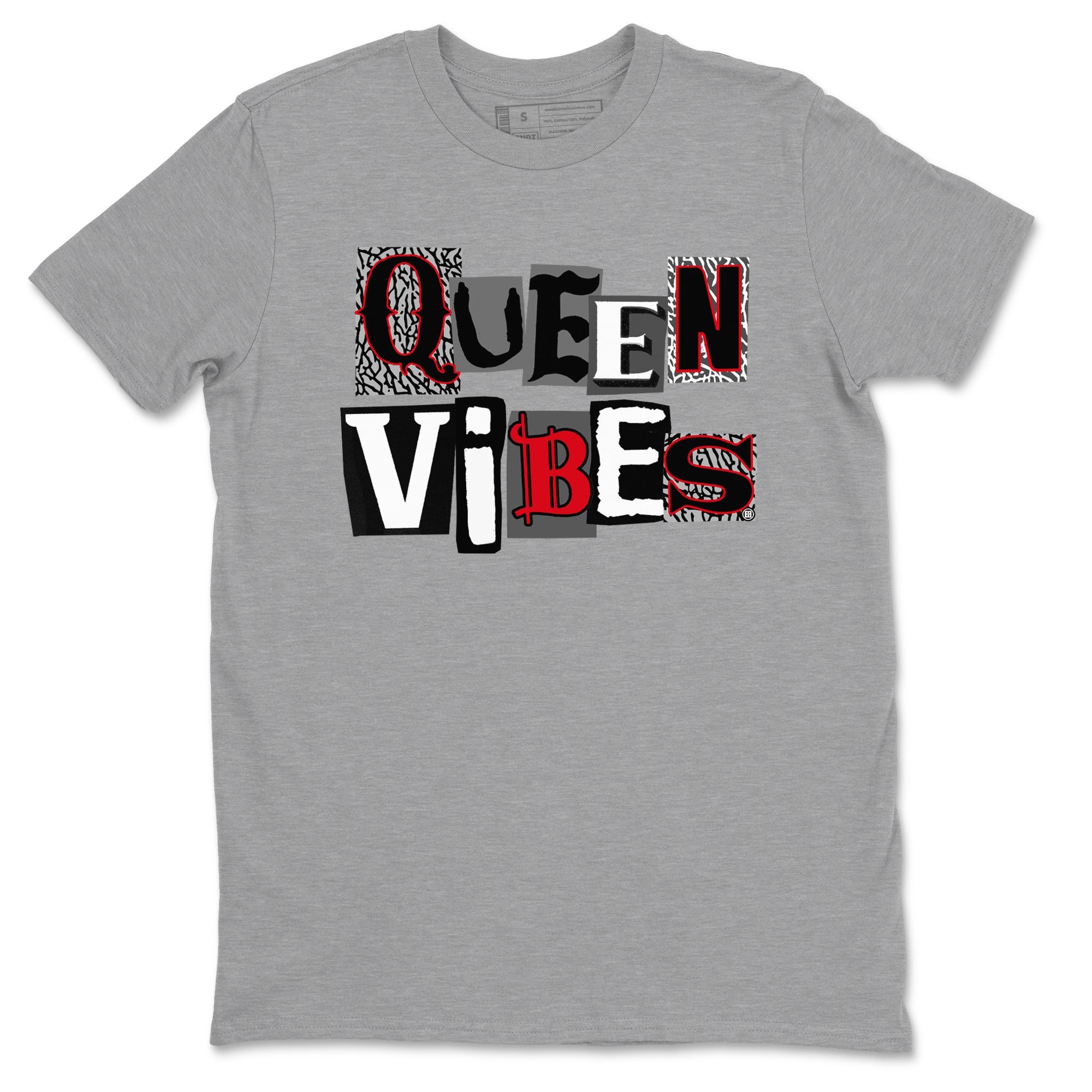 3s Black Cement shirts to match jordans Queen Vibes sneaker match tees Jordan 3 Retro Black Cement SNRT Sneaker Release Tees unisex cotton Heather Grey 2 crew neck shirts