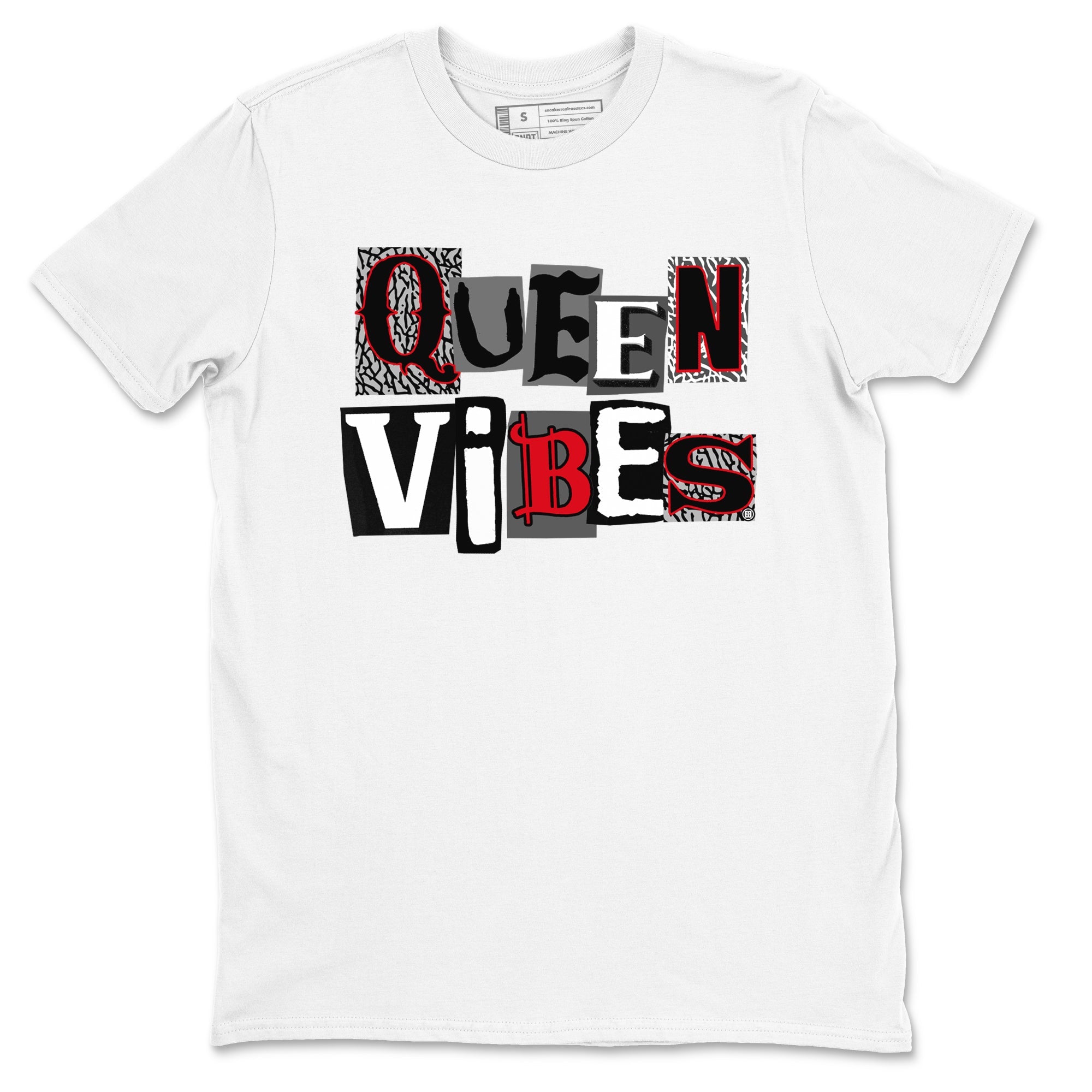 3s Black Cement shirts to match jordans Queen Vibes sneaker match tees Jordan 3 Retro Black Cement SNRT Sneaker Release Tees unisex cotton White 2 crew neck shirts