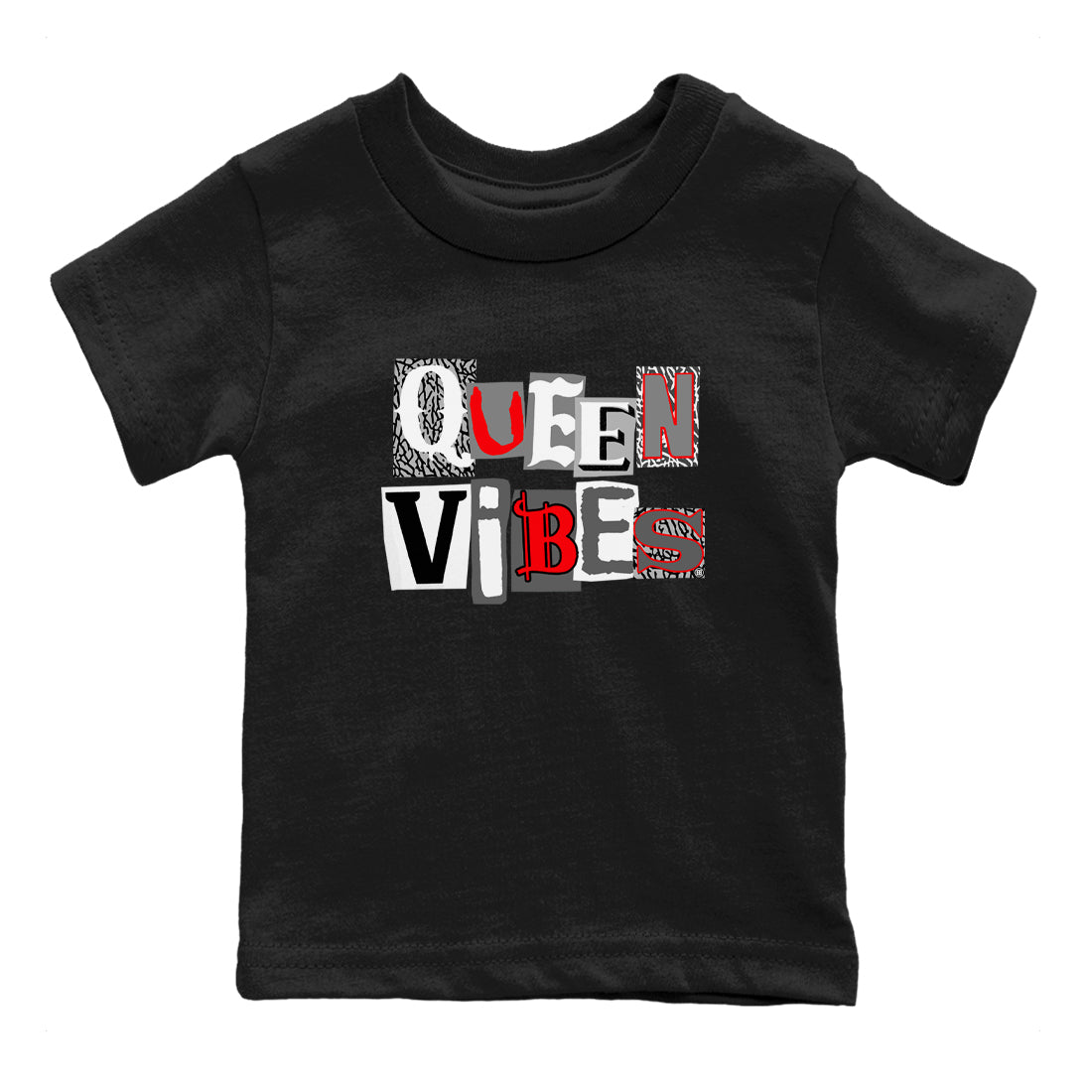 3s Cement Grey shirts to match jordans Queen Vibes sneaker match tees Air Jordan 3 Cement Grey SNRT Sneaker Tees streetwear brand Baby and Youth Black 2 cotton tee