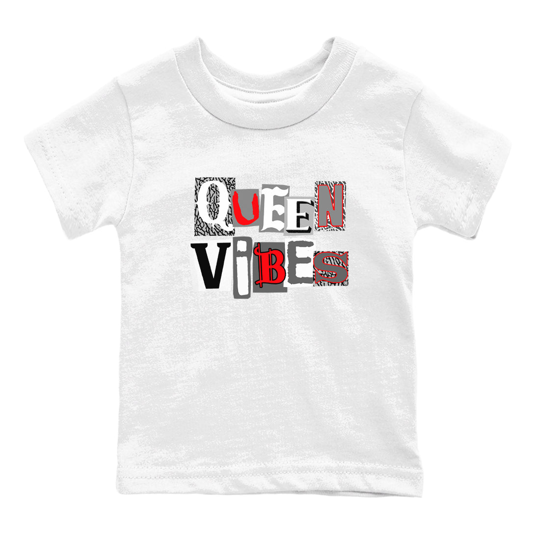 3s Cement Grey shirts to match jordans Queen Vibes sneaker match tees Air Jordan 3 Cement Grey SNRT Sneaker Tees streetwear brand Baby and Youth White 2 cotton tee