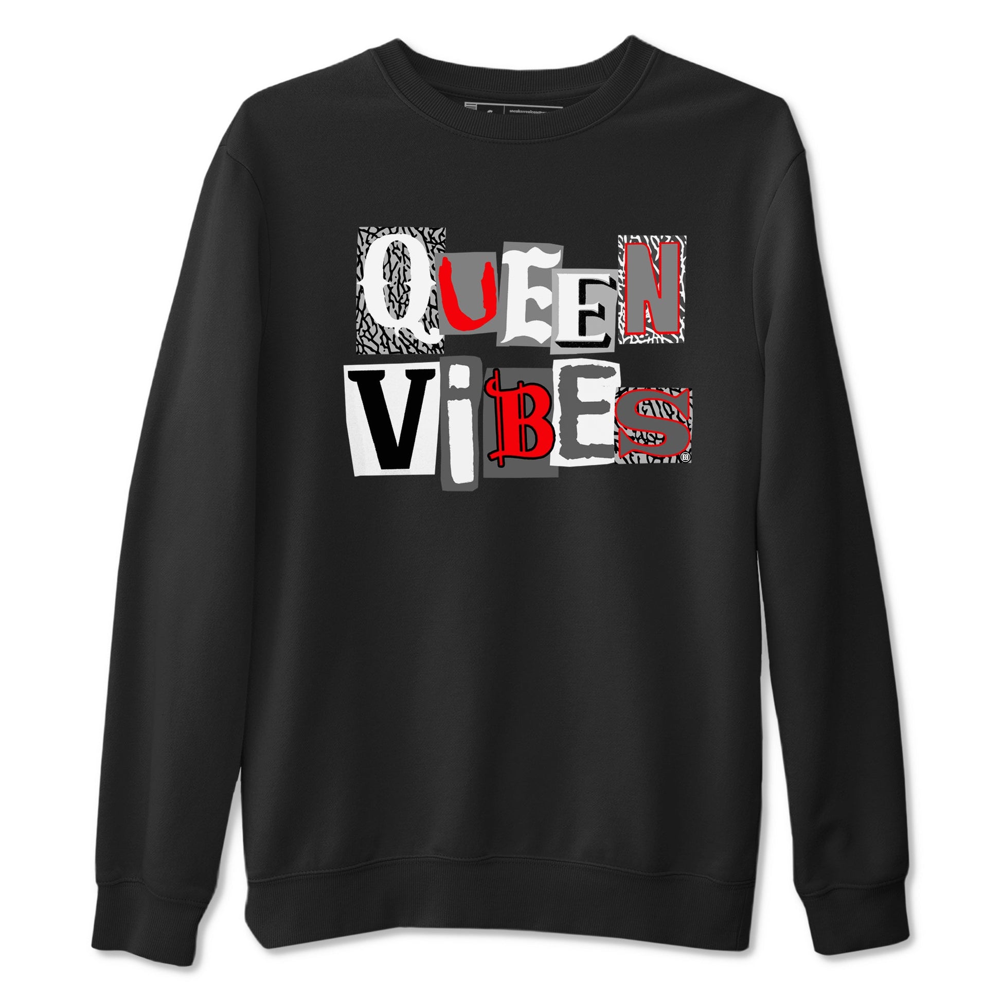 3s Cement Grey shirts to match jordans Queen Vibes sneaker match tees Air Jordan 3 Cement Grey SNRT Sneaker Tees streetwear brand Black 2 unisex cotton tee