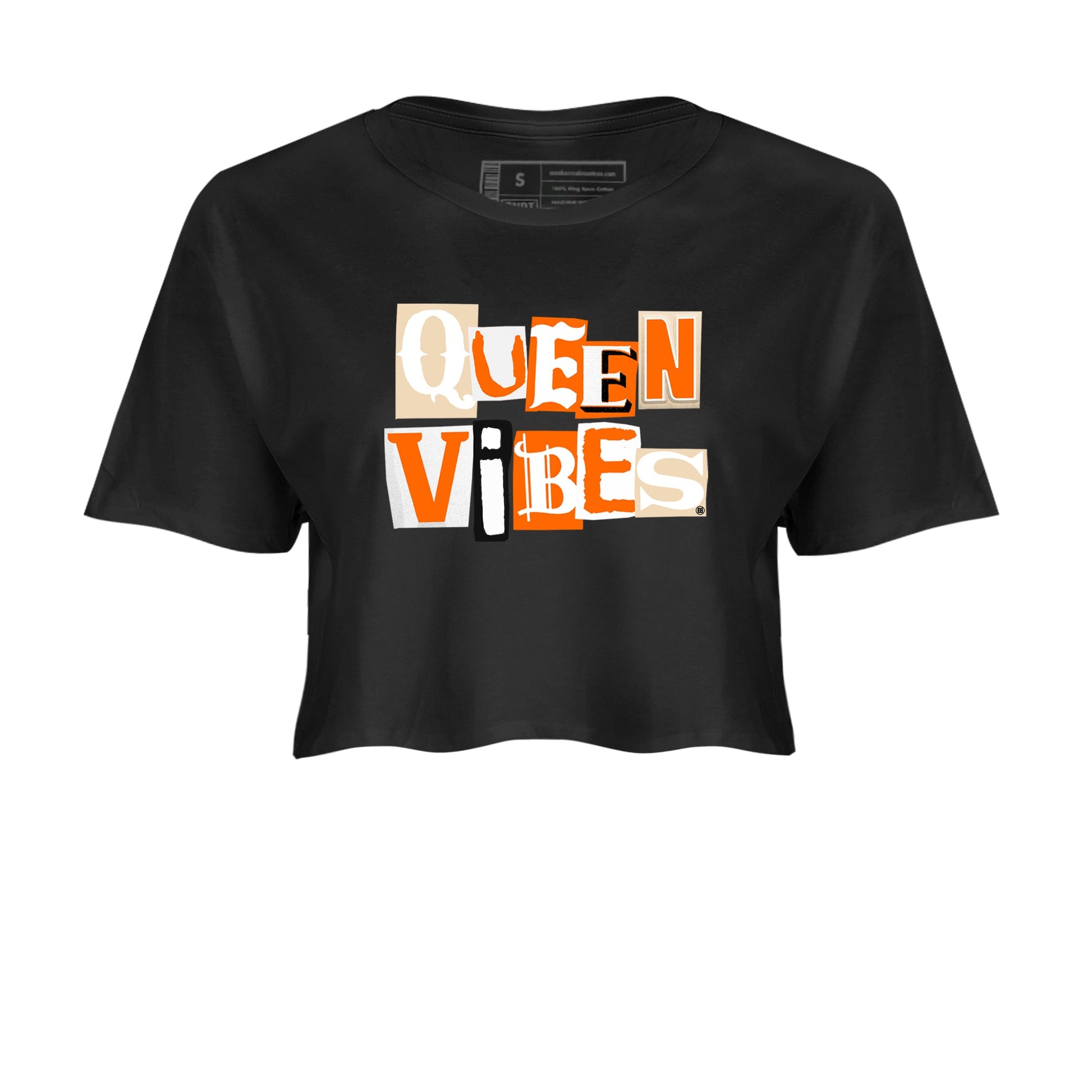 Queen Vibes womens crop tee made to vibe with the Air Jordan 3 Starfish sneakers — the perfect match in Black 2.