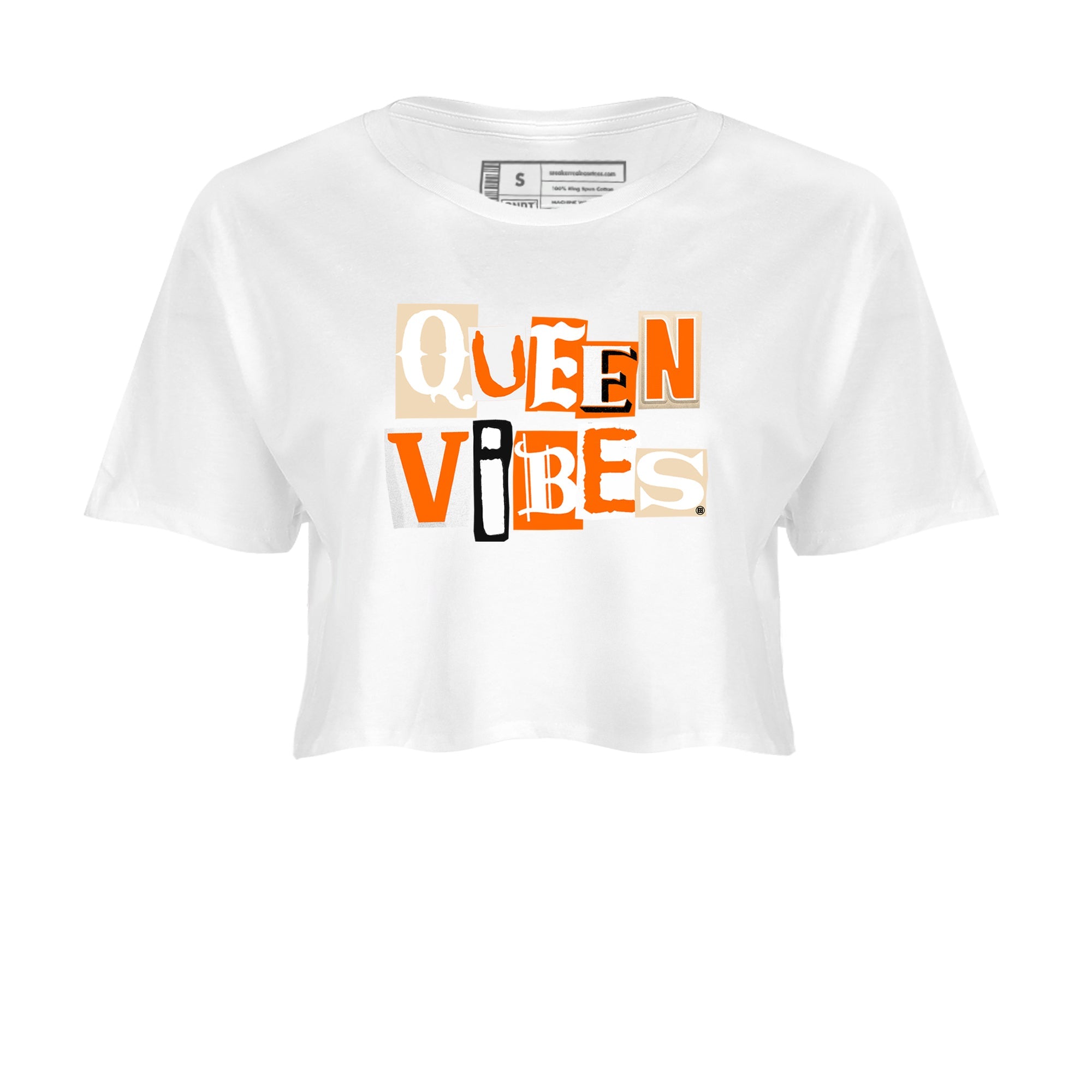 Queen Vibes womens crop tee made to vibe with the Air Jordan 3 Starfish sneakers — the perfect match in White 2.