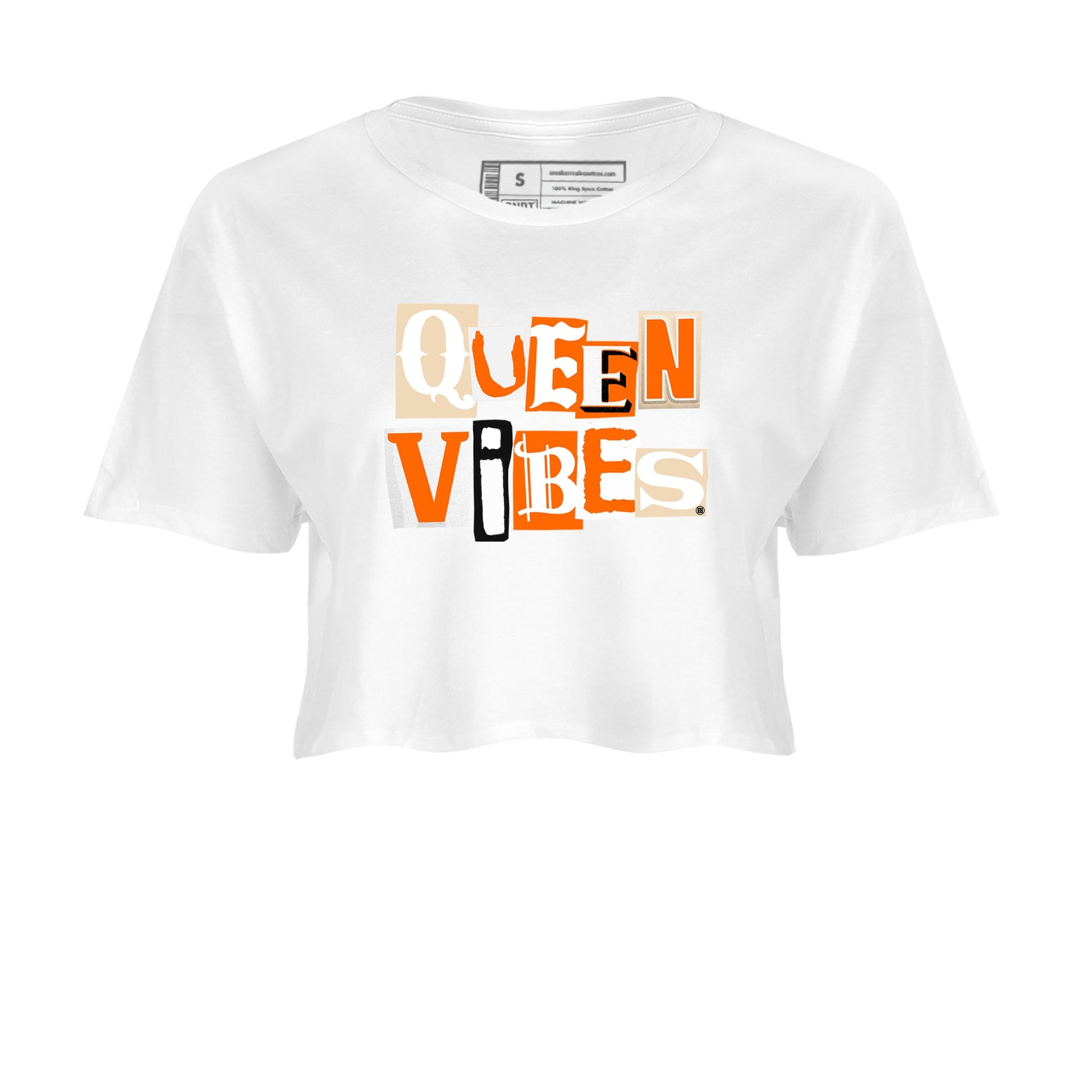 Queen Vibes womens crop tee made to vibe with the Air Jordan 3 Starfish sneakers — the perfect match in White 2.