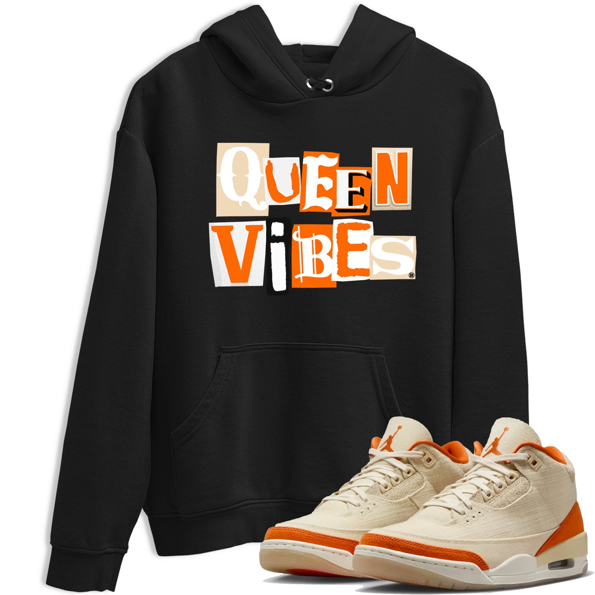 Queen Vibes sneaker match t-shirt styled to complete your fit with the Air Jordan 3 Starfish sneakers, shown in Black 1.