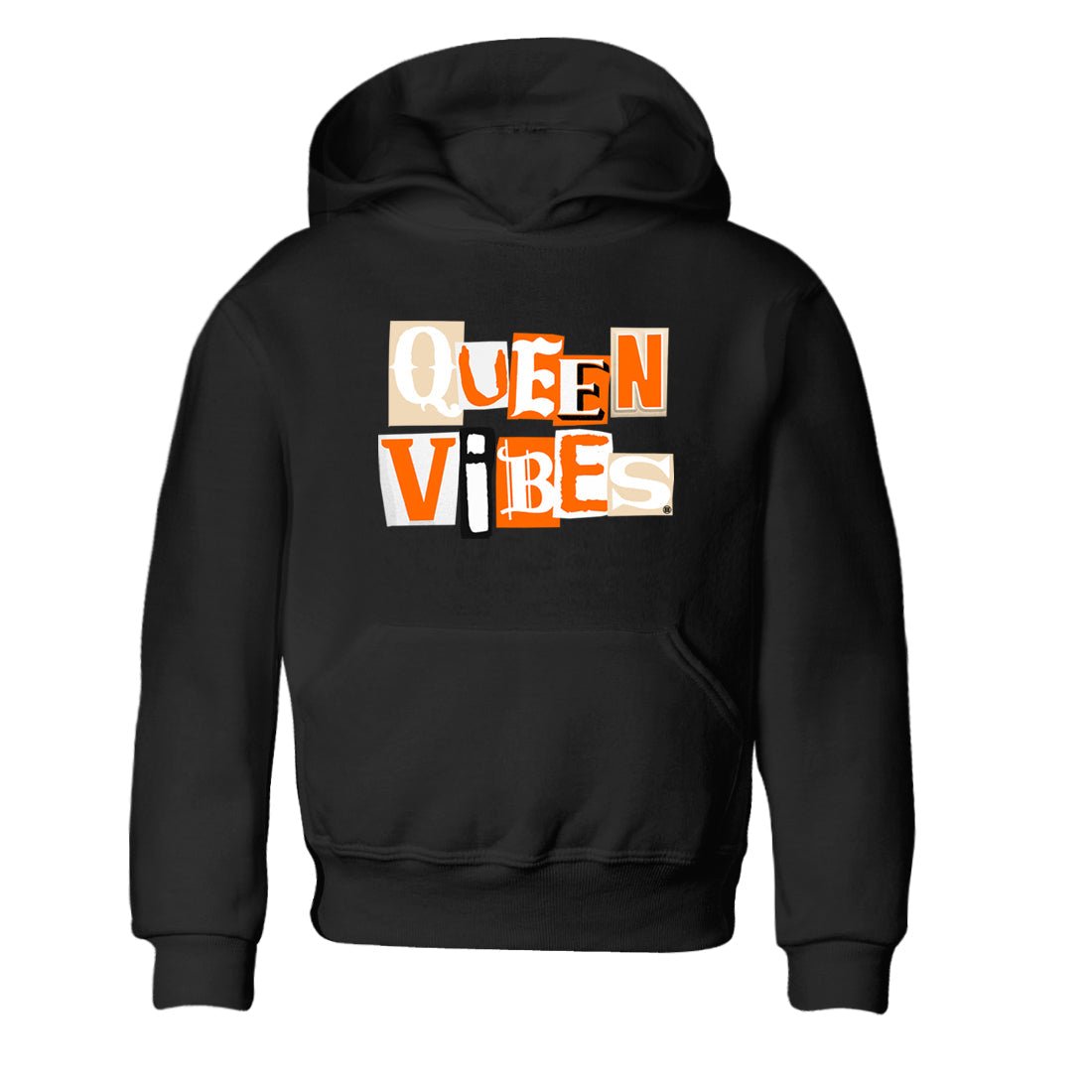 Queen Vibes baby and kids t-shirt crafted for little sneakerheads to shine with the Air Jordan 3 Starfish sneakers, displayed in Black 2.