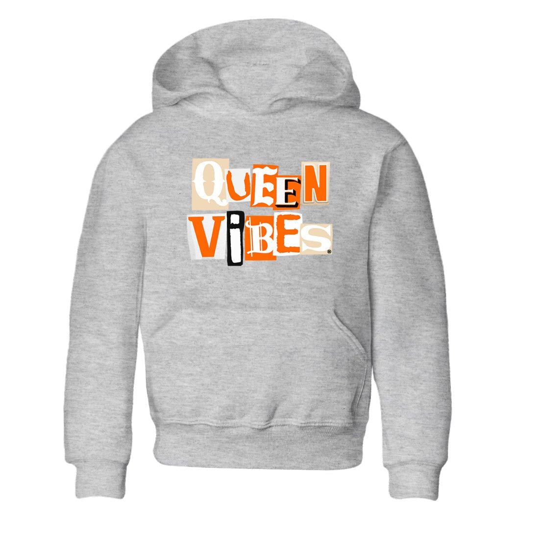 Queen Vibes baby and kids t-shirt crafted for little sneakerheads to shine with the Air Jordan 3 Starfish sneakers, displayed in Heather Grey 2.