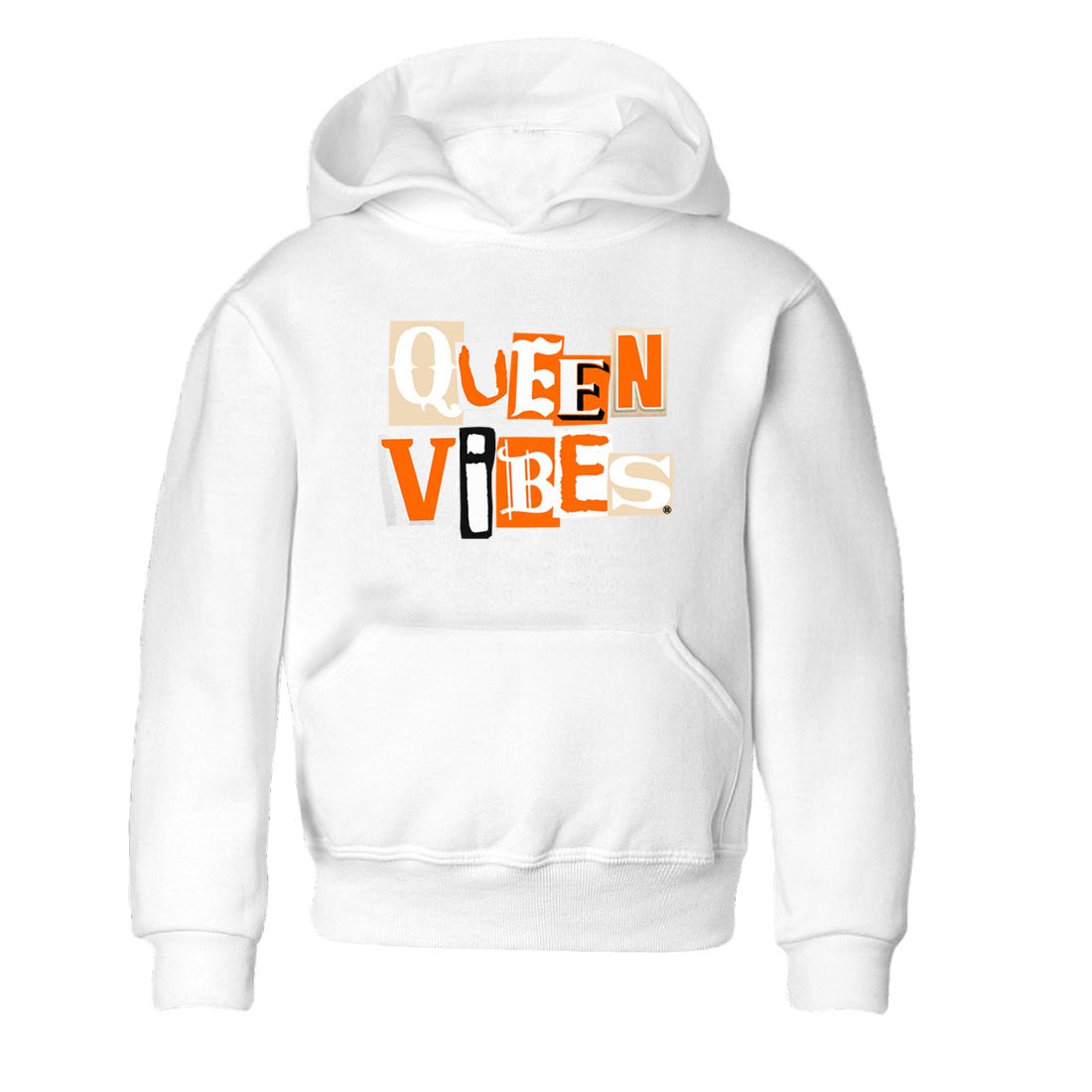 Queen Vibes baby and kids t-shirt crafted for little sneakerheads to shine with the Air Jordan 3 Starfish sneakers, displayed in White 2.