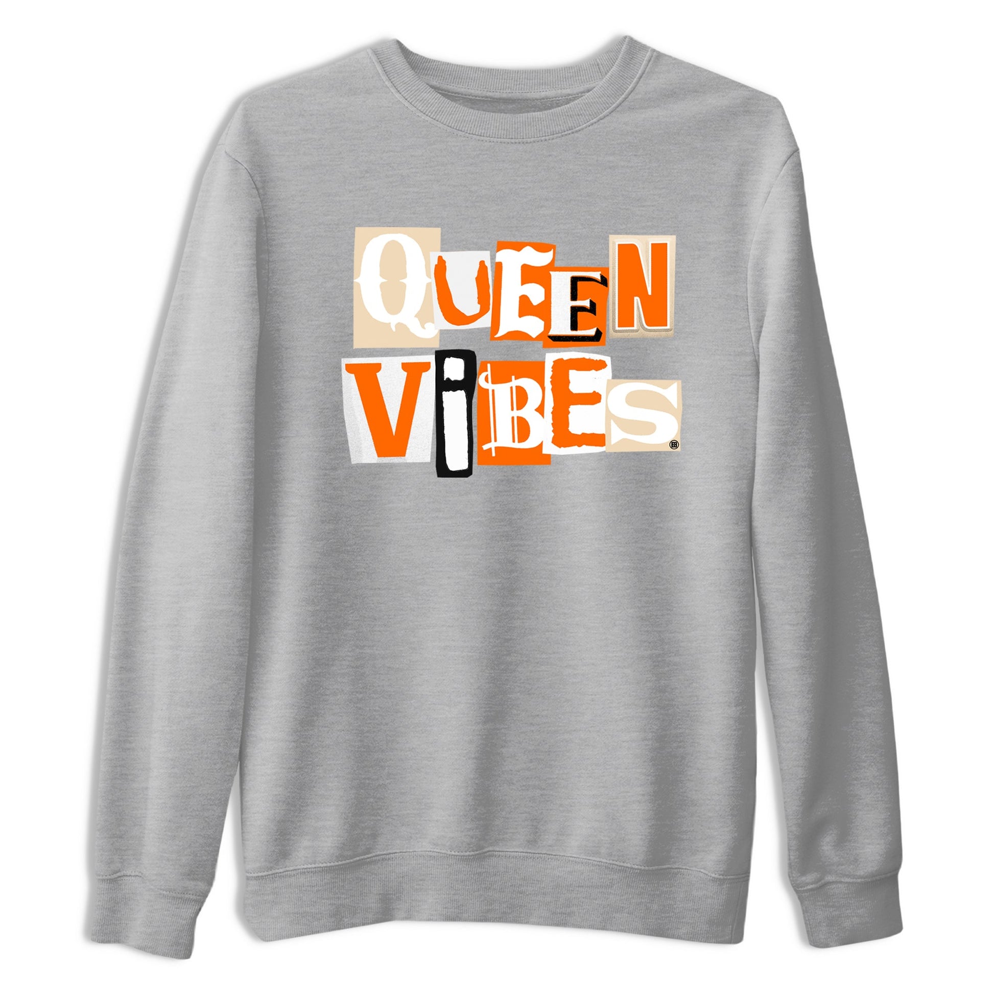 Queen Vibes sneaker match t-shirt styled to complete your fit with the Air Jordan 3 Starfish sneakers, shown in Heather Grey 2.