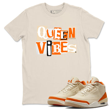 Queen Vibes sneaker match t-shirt styled to complete your fit with the Air Jordan 3 Starfish sneakers, shown in Natural 1.