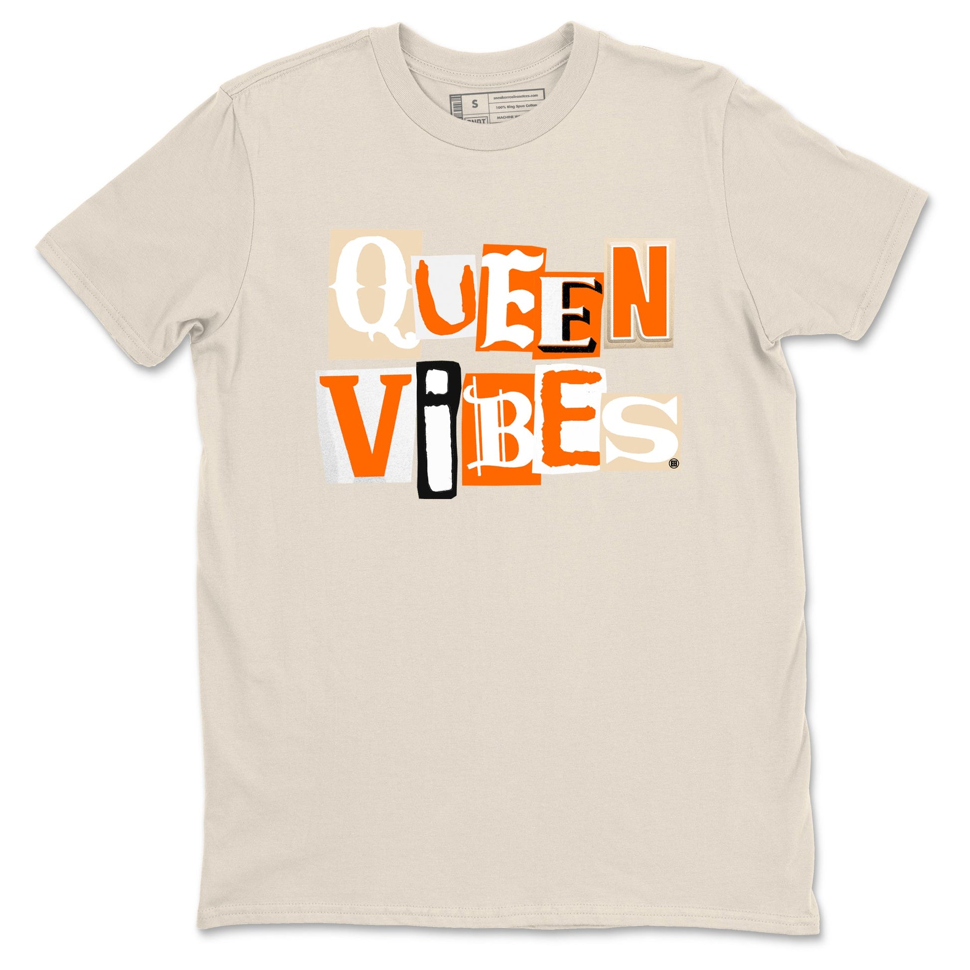 Queen Vibes sneaker match t-shirt styled to complete your fit with the Air Jordan 3 Starfish sneakers, shown in Natural 2.