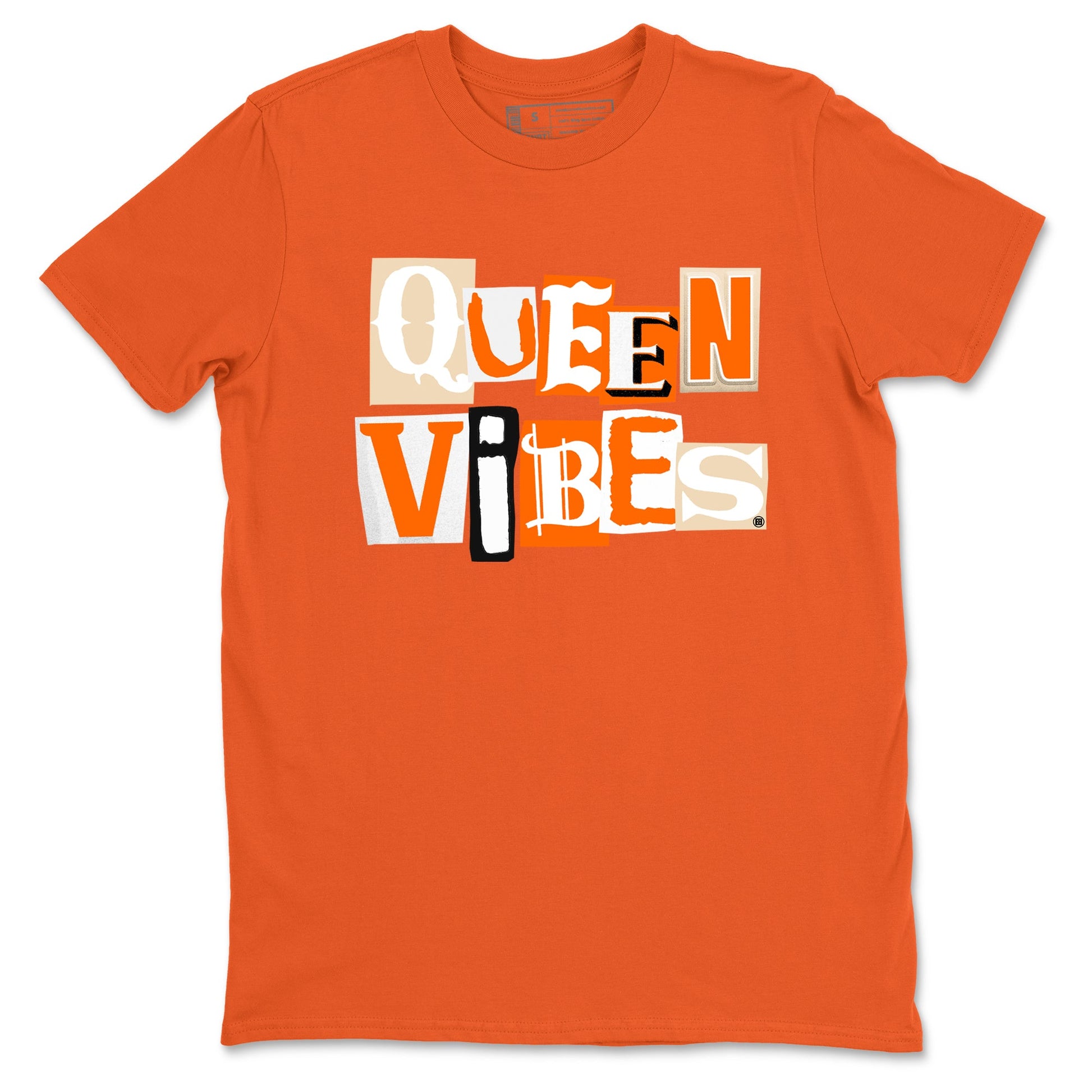 Queen Vibes sneaker match t-shirt styled to complete your fit with the Air Jordan 3 Starfish sneakers, shown in Orange 2.