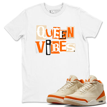 Queen Vibes sneaker match t-shirt styled to complete your fit with the Air Jordan 3 Starfish sneakers, shown in White 1.