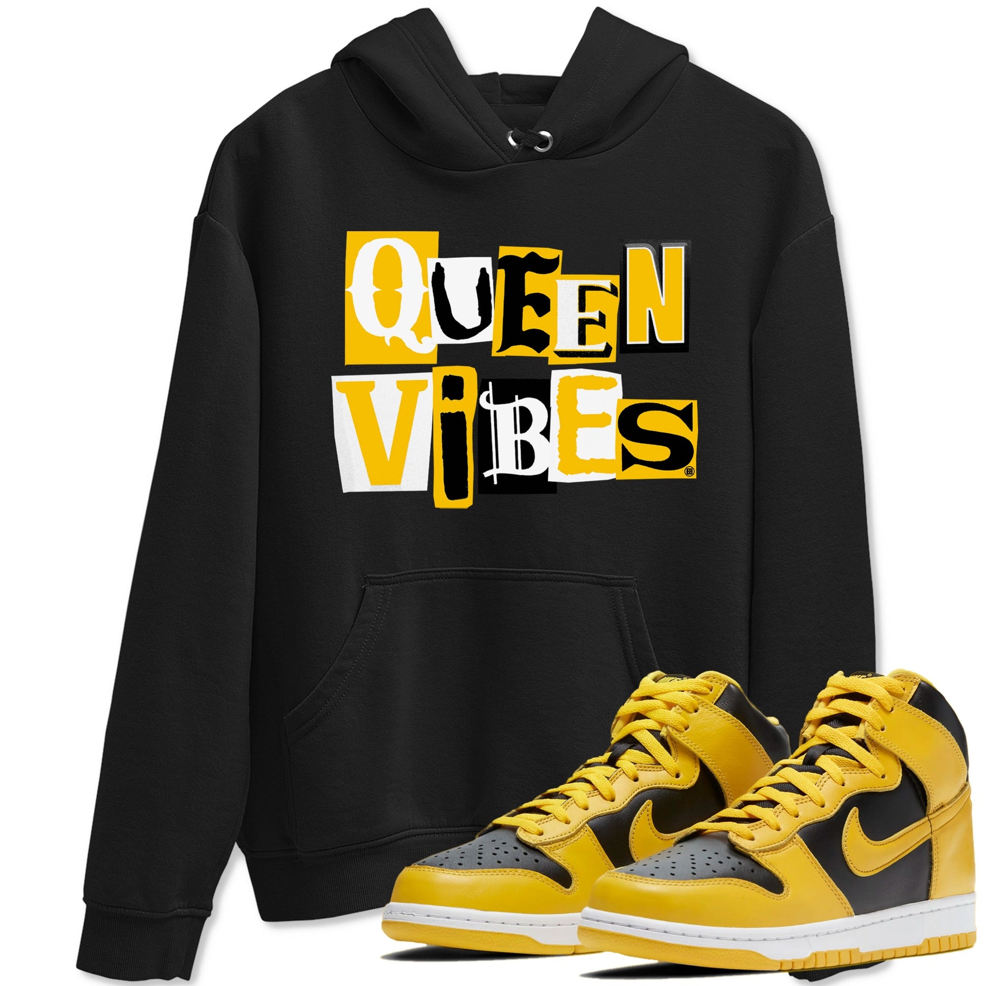 Dunk High Pollen shirts to match jordans Queen Vibes sneaker match tees Dunk High Pollen match shoes to clothes SNRT Sneaker Tees unisex cotton Black 1 shirts