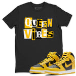 Dunk High Pollen shirts to match jordans Queen Vibes sneaker match tees Dunk High Pollen match shoes to clothes SNRT Sneaker Tees unisex cotton Black 1 shirts